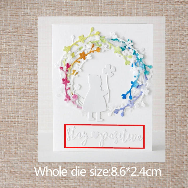 

8.6*2.4cm positive letters new Metal Cutting Dies for decoration card DIY Scrapbooking stencil Paper Craft Album template Dies