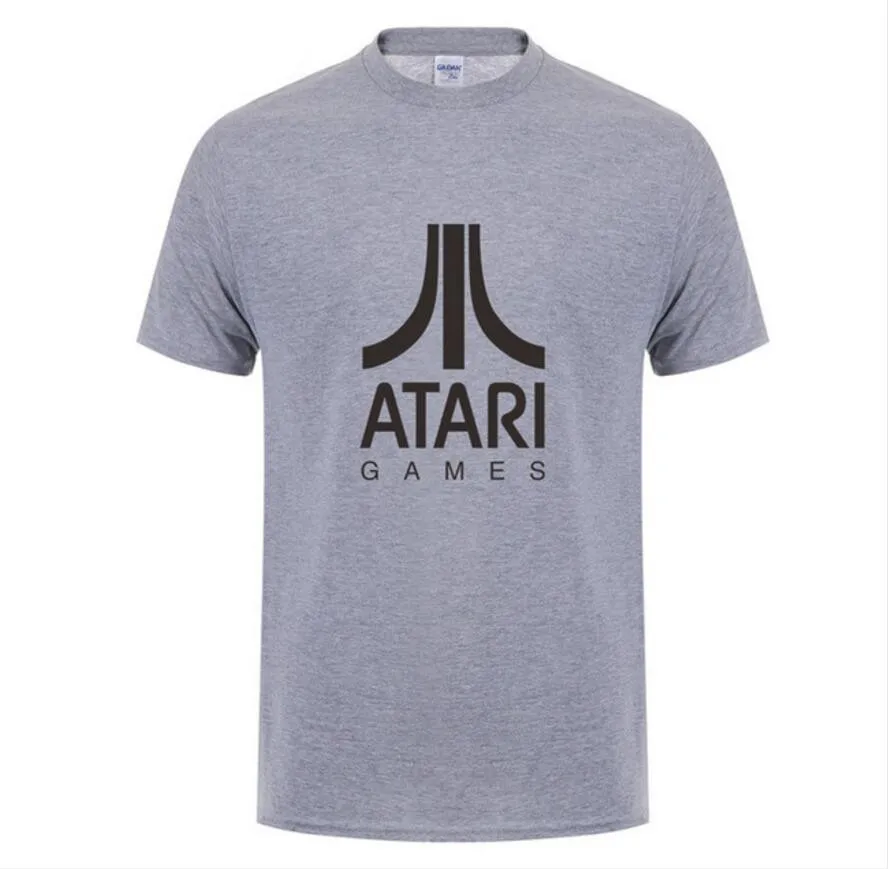 as the picture Хит, футболка ATARI, модная, короткий рукав, круглый вырез, Мужская футболка классная, с принтом, Мужская одежда, хлопок, топ, футболки, Camisetas hombre - Цвет: as the picture