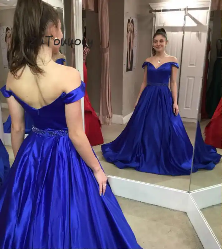 royal blue silk gown