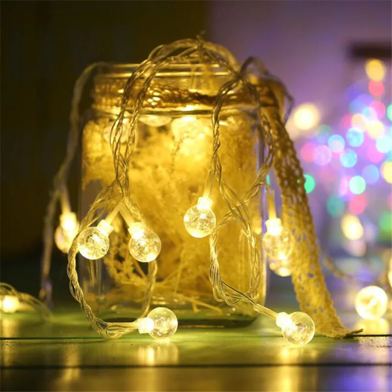 

5 Colors 7.5M 50 LED String Light AA Battery Waterproof Crystal Balls Bubble Christmas Wedding Decoration Luminary Twinkle Strip