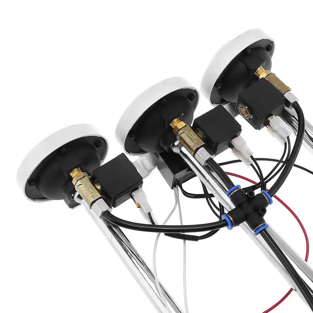 12V/24V 178DB スーパー ラウド デュアル トーン エア ホーンセット トランペット コンプレッサー 適用: オートバイ ボート トラック 12V AL-RR-5068 AL Train Horn 12V⁄24V 178DB Universal Super Loud Black Dual Trum