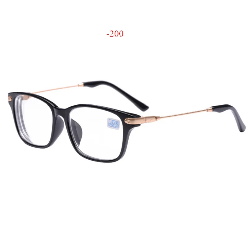 Oulylan, Ретро стиль, очки для близорукости, для мужчин и женщин, классические, металлические, модный дизайн, прицельные очки, градусные линзы-1-1,5-2-2,5-3-3,5-4 - Цвет оправы: Myopia 200