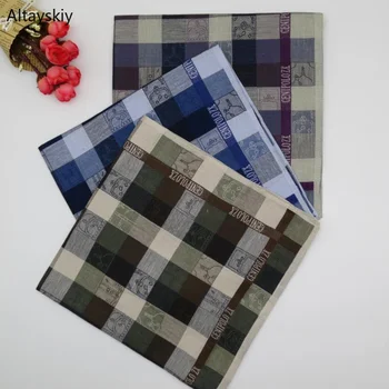 

Handkerchiefs Women Summer Girls Handkerchief Simple Leisure All-match Ladies Elegant Trendy New Plaid Printed Cotton Soft Thin