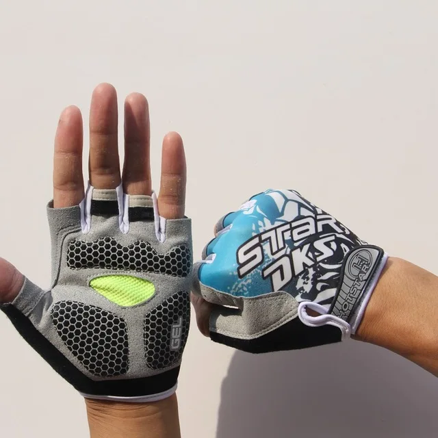 Мужские и женские спортивные 3D гелевые мягкие противоскользящие перчатки для тренажерного зала фитнес тяжелая атлетика упражнение для укрепления тела тренировка Кроссфит - Цвет: Blue