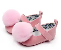 Прекрасные волосы мяч Детская обувь для девочек из искусственной кожи замша первых шагов детские мокасины новорожденных Мэри Джейн
