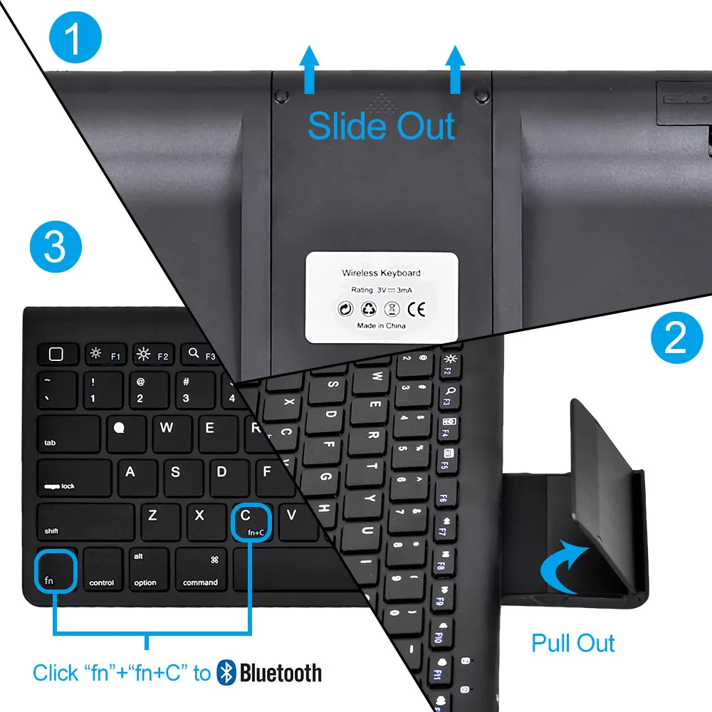 Mini Bluetooth Keyboard for Phone iPad for Smart TV Multimedia Hot Keys Wireless Keyboard for Android 4