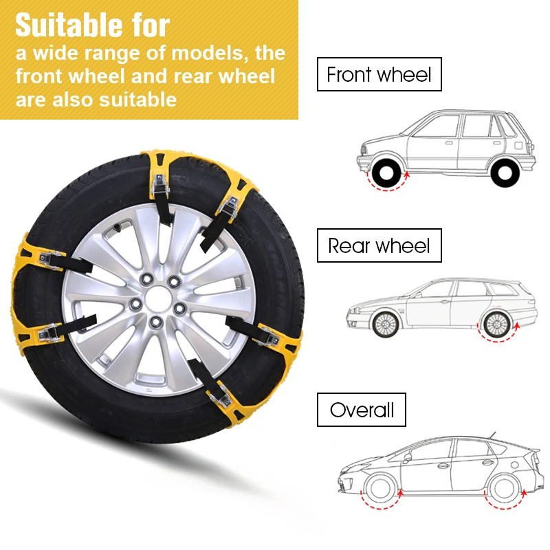 WHDZ 3 шт. автомобильные шины цепи для снега Универсальный Автомобильный костюм 165-265 мм шины зимние противоскользящие цепи альпинистские грязевые песчаные наземные противоскользящие цепи
