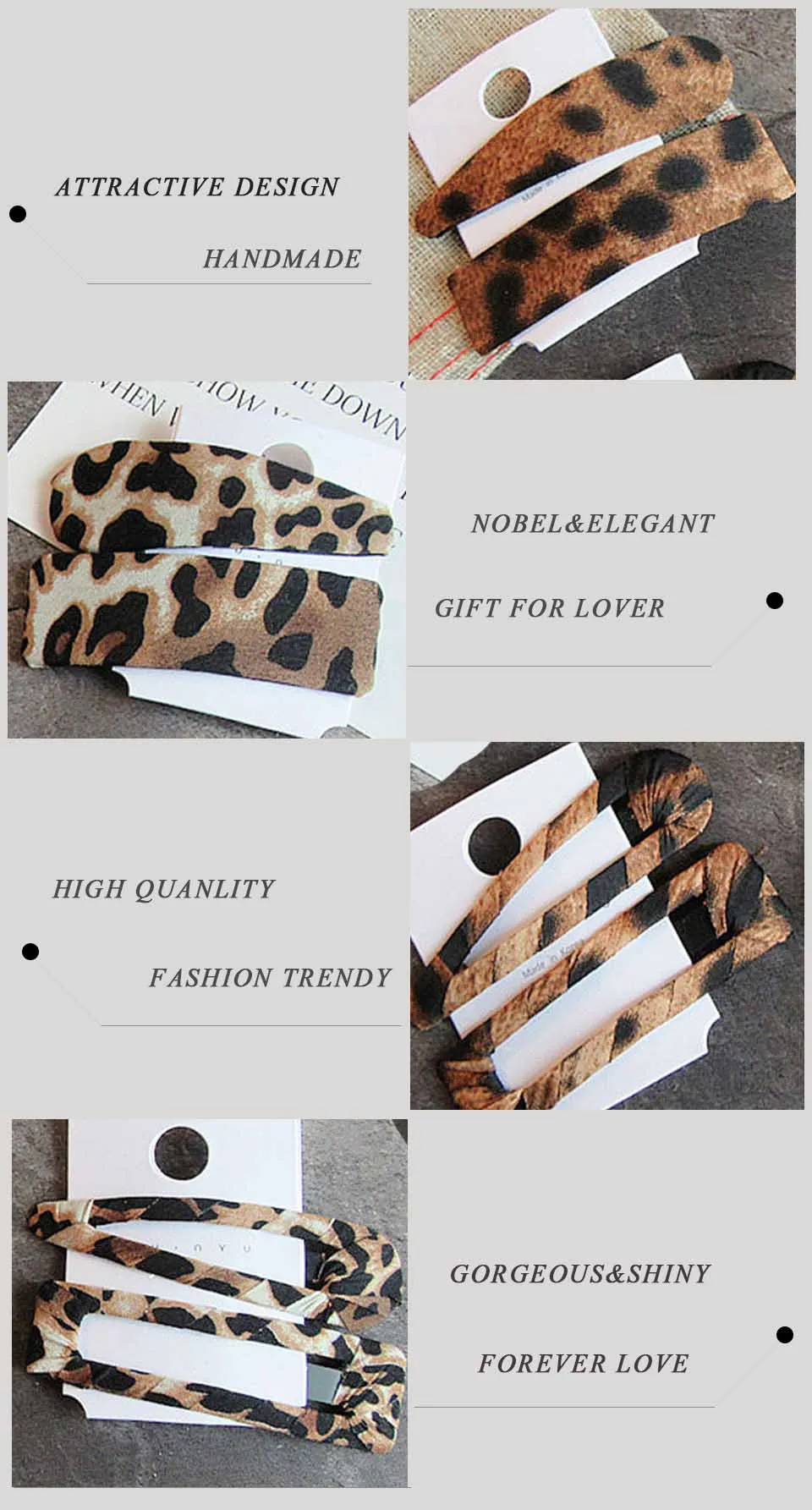 AWAYTR 2PCS Fashion Leopard Set Hairpins Girls Barrettes Hendband Hair Clip Clamp Jewelry Styling Tools Women Hair Accessories