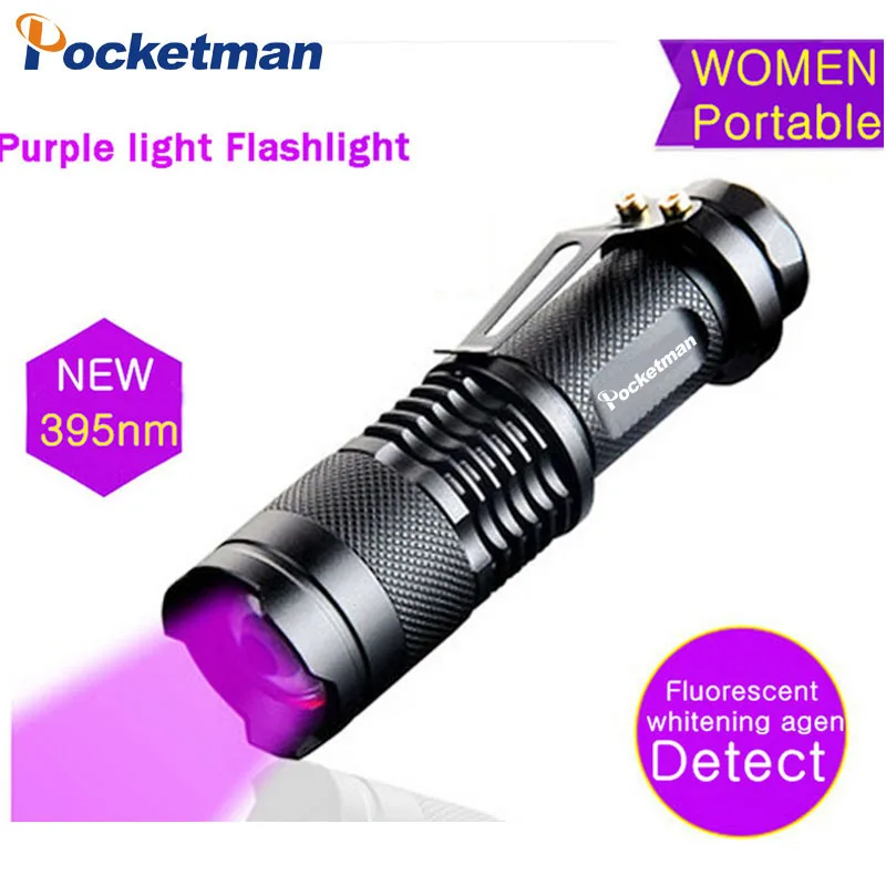 Флуоресцентных агентов обнаружения УФ 395nm светодиодный фонарик лампа фиолетовый zaklamp Taschenlampe torcia