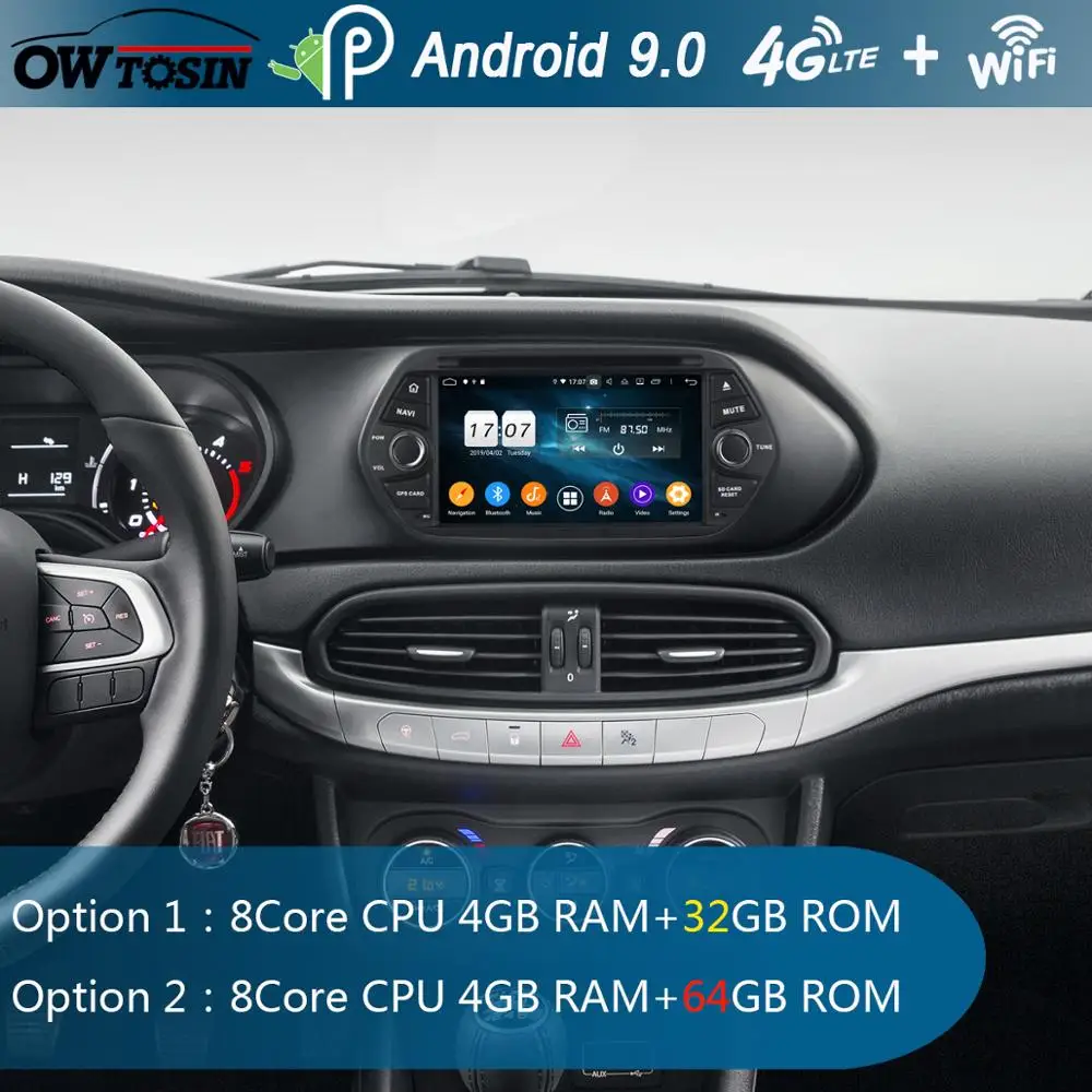 

7" IPS Octa Core 4G RAM+64G ROM Android 9.0 Car DVD Radio GPS For FIAT EGEA 2016 2017 2018 DSP CarPlay Parrot BT Stereo Adas