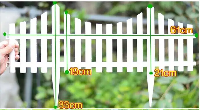 5 шт пластиковый забор для сада легко собрать белый европейский стиль вставки тип земли пластиковые заборы для декора сада - Цвет: 61CM