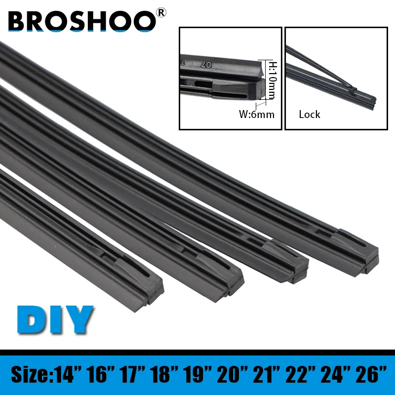 BROSHOO Car Windscreen Wiper Blade Insert Natural Rubber Strip 6mm