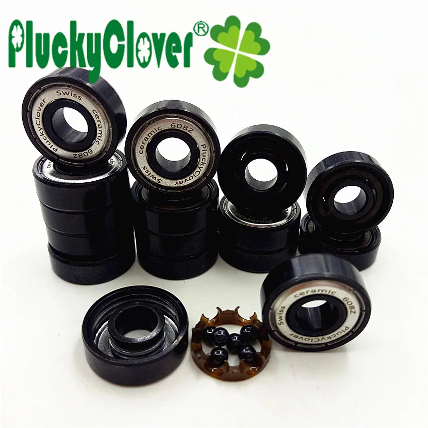 PluckyClover, керамический скейт, соревновательный подшипник 608z Abec11, роликовые коньки, роликовые коньки, скоростные скейты, скутер, скейтборд, подшипник, скейт 608