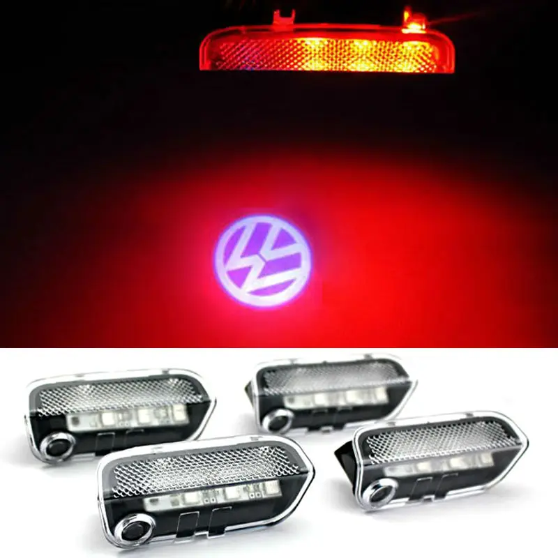 Free shipping LED Door Warning Light Projector For VW Golf Jetta MK5
