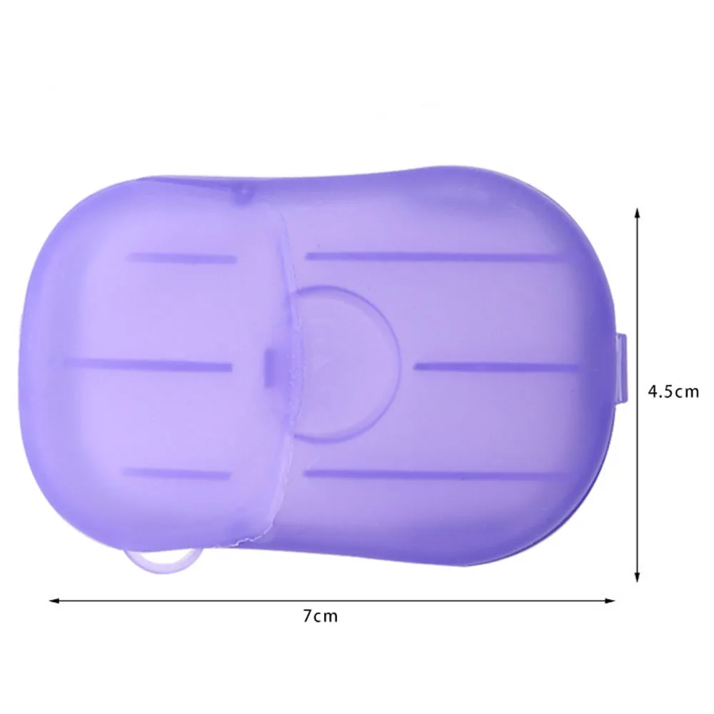 20 шт./кор. одноразовое мыло Бумага Портативный для отдыха на открытом воздухе мыло для мытья рук лица ванны чистой Ароматические ломтик листов мини коробка