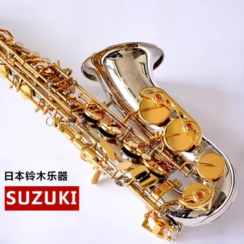 

New Japan Suzuki Eb Saxophone Alto E-flat Nickel Plated Saxophone Professional Instruments With Case Gloves Reeds Mouthpiece