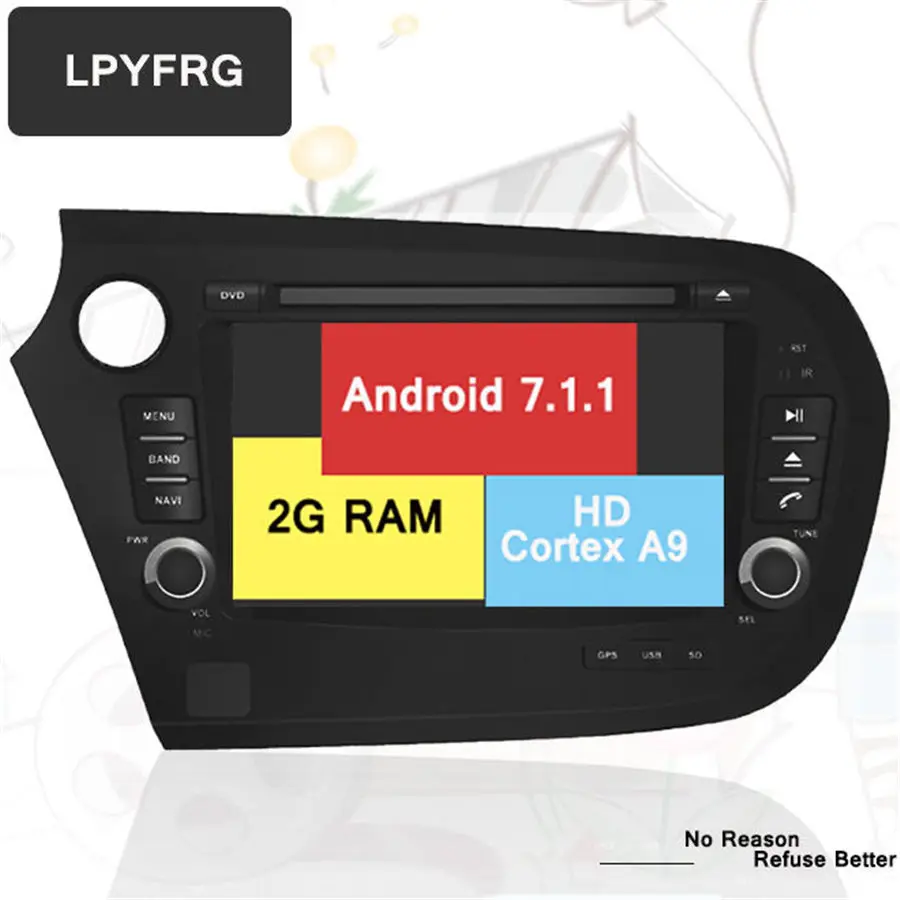 

7" Screen Quad Core Android 7.1 Car DVD Player for HONDA Insight 2010-2016 Bluetooth radio stereo sat nav GPS Navigation System
