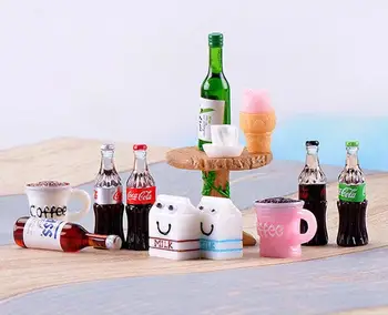 

A set 13pcs Fairy Garden Supplies Miniature Small Table + Drink + Milk ...., Mini Garden Tiny Decoration Succulent Terrarium DIY