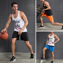 Men s Sports Set Tanks and Knee length Shorts for Basketball Running Joggers Gym Fitness Suits