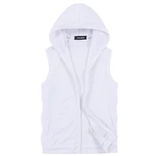 M-5XL, весенний однотонный хлопковый мужской жилет, кардиган, модный, Повседневный, с капюшоном, без рукавов, большой размер, мужской жилет