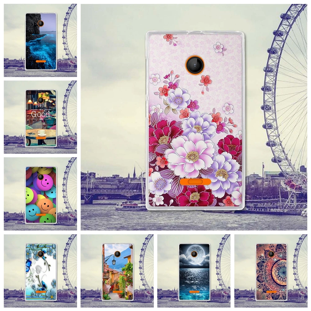 Phone Case For Nokia Microsoft Lumia 430 Back Cover for Lumia430 Covers Soft Silicon Flower Paint Skin | Мобильные телефоны и