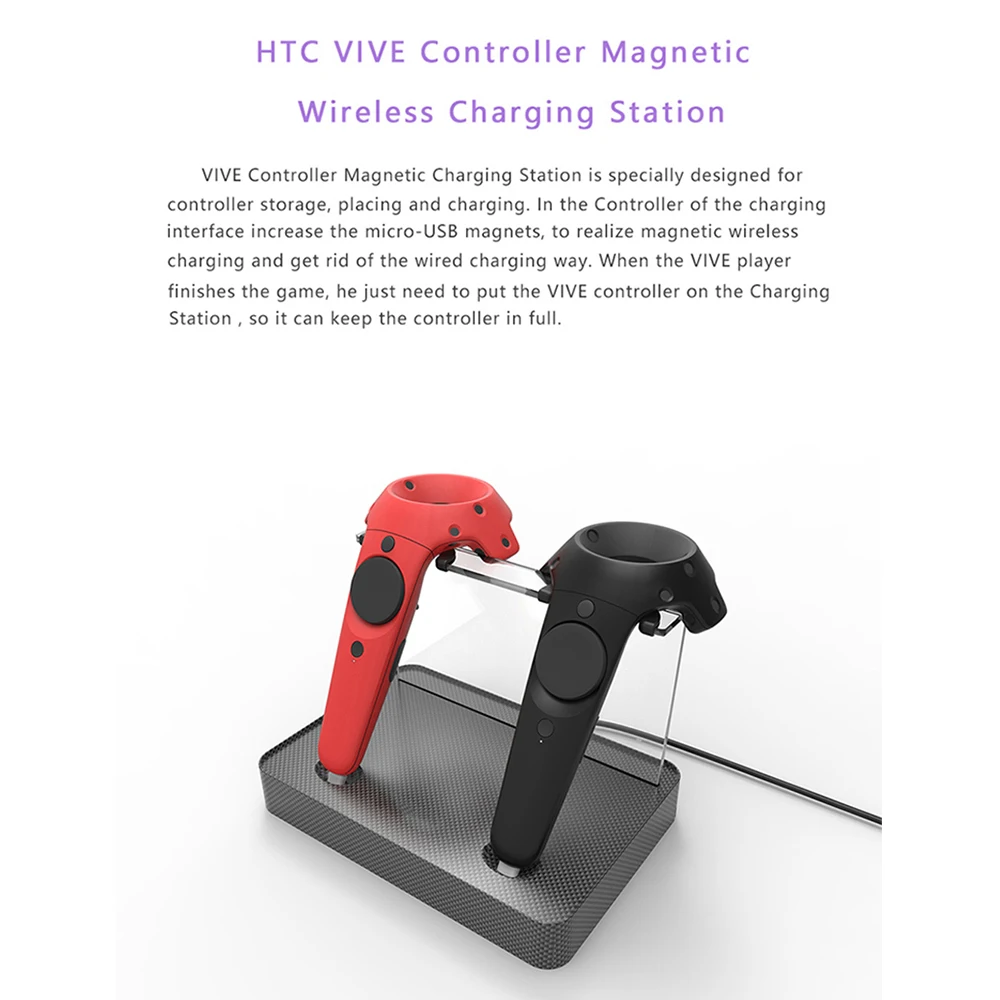 Для контроллера HTC Vive беспроводная двойная зарядная станция для Pro ручка VR