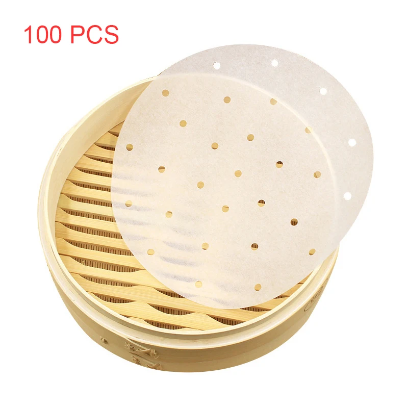 Горячая Распродажа 100 шт./компл. круглый антипригарный Пароварка бумажный