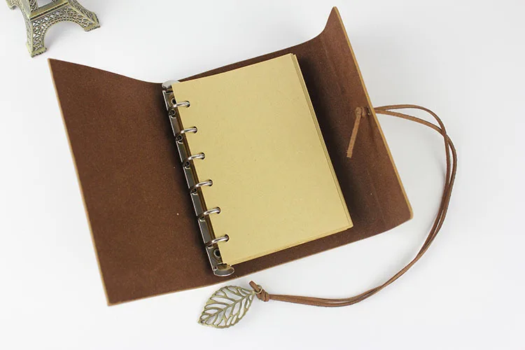 RuiZe vintage traveler's notebook travel journal diary note book leather cover A7 A6 ring binder kraft paper blank sketchbook RuiZe vintage traveler's notebook travel journal diary note book leather cover A7 A6 ring binder kraft paper blank sketchbook