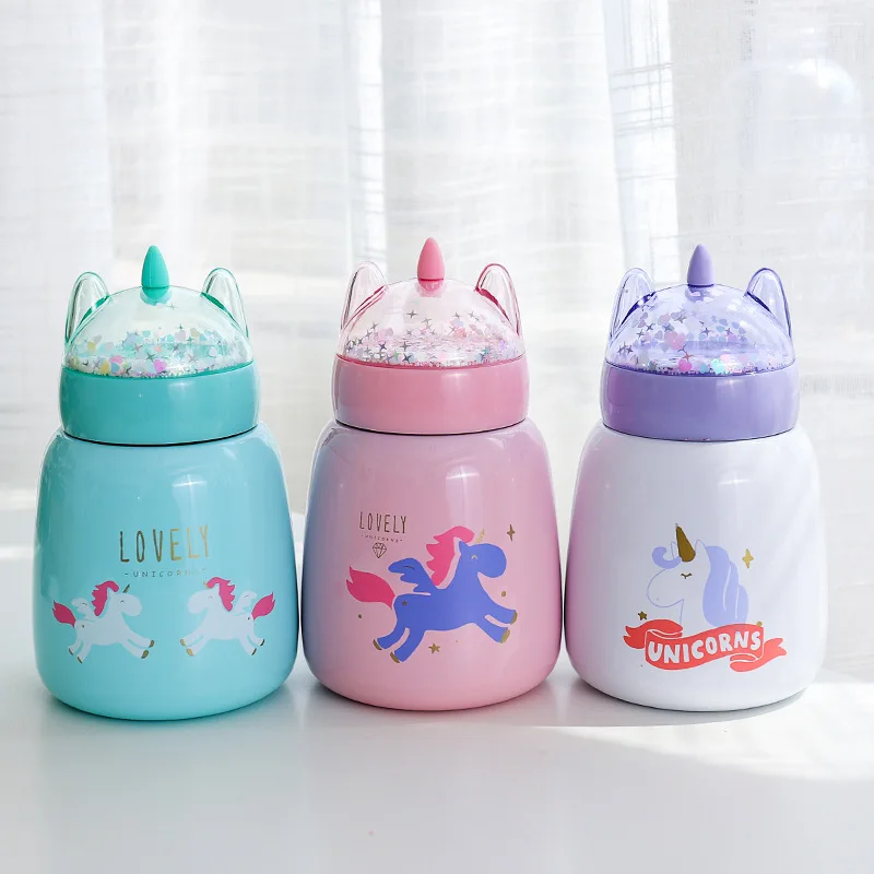 

300ml Unicorn Thermos Bottle Sports Vacuum Flasks Thermoses Water for Bottle Cute Coffee Mug Insulated Thermocup