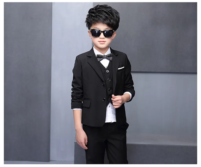  boys suits (suit+pant+vest+shirt+tie) for weddings Party Suits Blazer Costume Garcon Formal School wears 5pcsset (1)