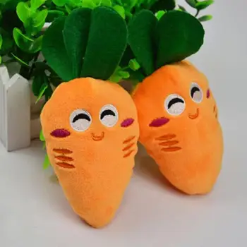 

1pc Dog Puppy Chew Toy plush 16cm lighting funny Squeaky Plush Sound Cute Vegetable Carrot Design creative Toys gift