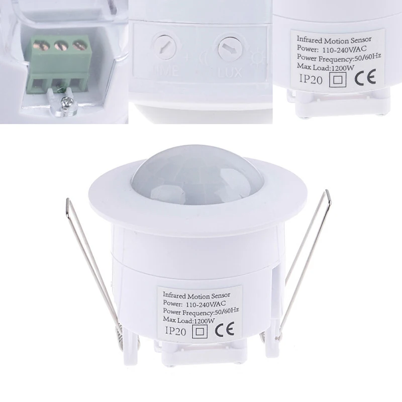 

High Quality 360 Degree Ceiling Inlay Sensor Switch PIR Infrared Motion Sensor Light Lamp Switch