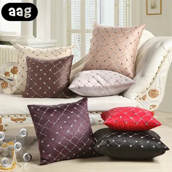 

AAG Home Textile Luxury Embroidery Pillowcase Pillow Cover Solid Suqare Plaid Home Office Couch Bed Decorative Throw Pillow Case