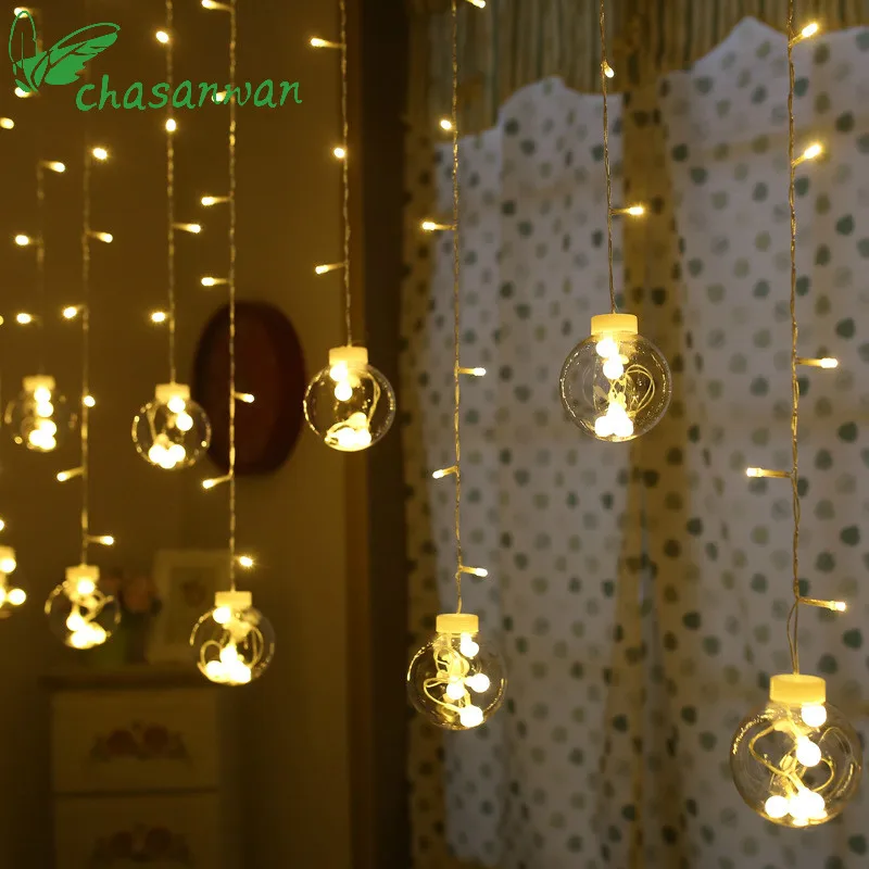 

Christmas Decorations for Home 2m 12 Ball LED Strip Light Wishing Ball Curtain Light New Year Christmas Tree Decorations Navidad