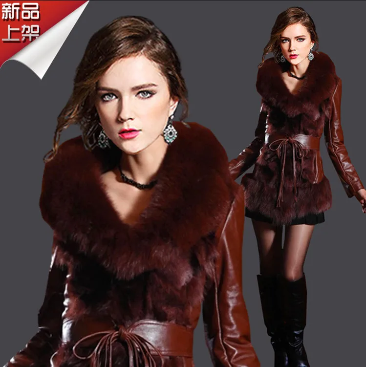 ladies leather coat with real fur women leather jacket with faux fur collar fur trimmed leather