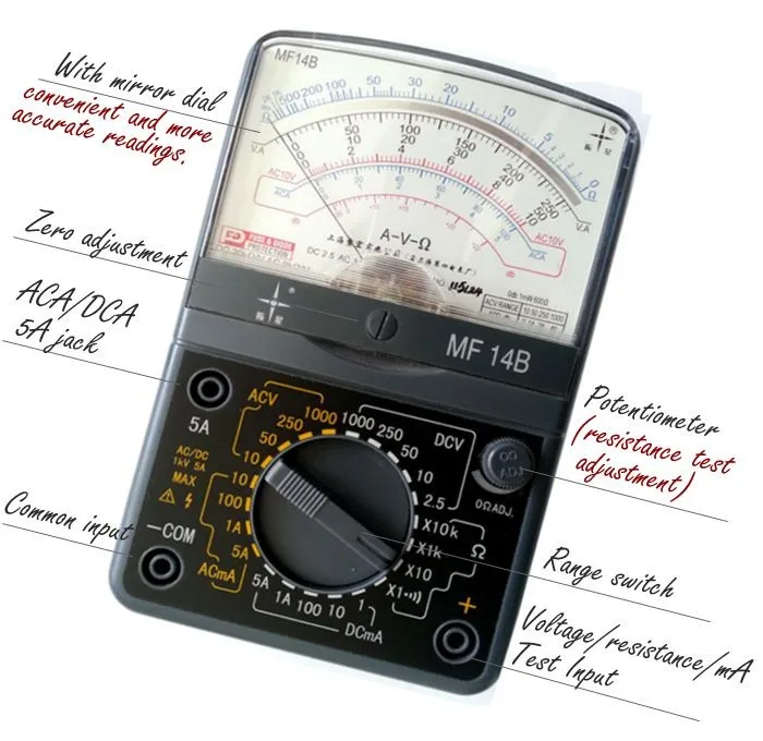 Аналоговый мультиметр mf14b, высокая точность, безопасность и надежность, несколько функций высококачественных профессиональных инструментов тестирования