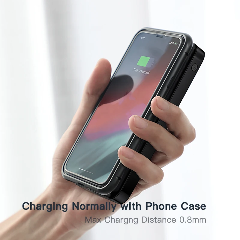 Baseus 10000mAh Wireless Charger Power Bank For iPhone Samsung Huawei Xiaomi Powerbank Dual USB Charging External Battery Pack