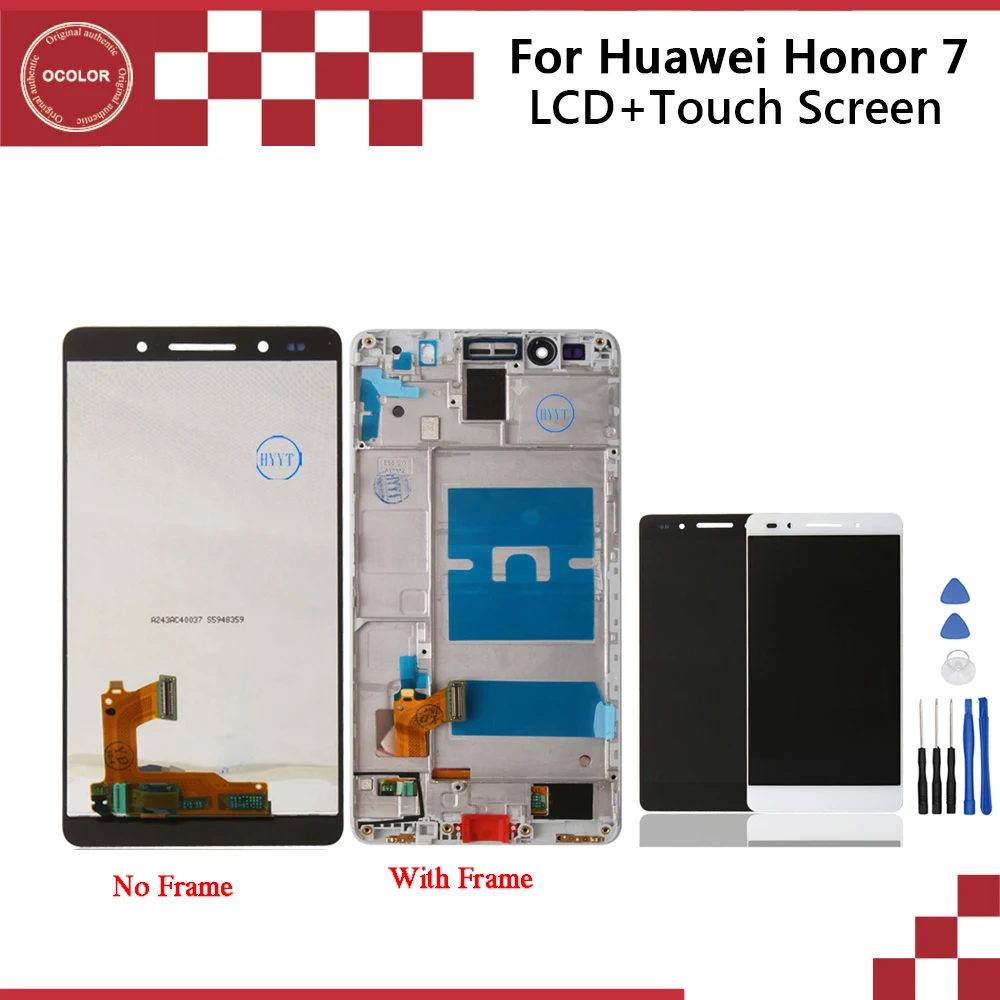 

ocolor For Huawei Honor 7 LCD Screen Replacement LCD Display and Touch Screen With Frame For Huawei Honor 7 +Tools And Adhesive