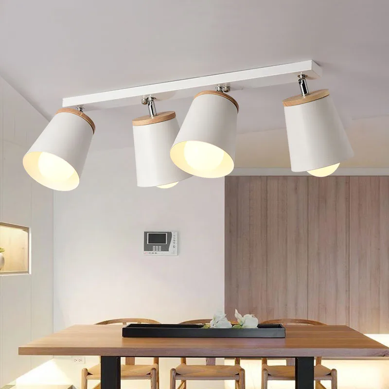 

Nordic Modern White Adjustable Metal lampshade Ceiling Lights Corridor Indoor Wood Ceiling Lighting 90-260V Lamparas de techo