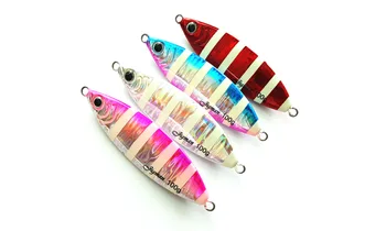 

5PCS Deep sea Metal Jigging Zebra Glow Slow Jig Night Fishing Jigging Lure Jigbait spoon baits 60g 80g 100g 150g