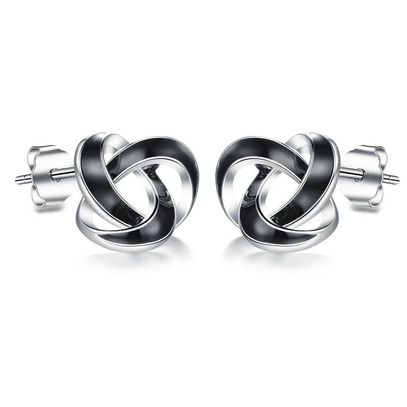 

GIEMI Hot 925 Sterling Sliver Low Key Exquisite Irregular Crystal Black Punk Style Female Stud Earring Retail Wholesale Daily