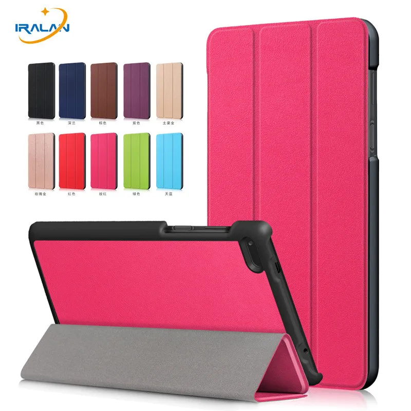 

2018 Hot PU Leather Flip 3-fold Stand Cover For Lenovo Tab 7 7.0 Essential TB-7304F TB-7304I TB-7304X Tablet Case+Stylus+Film