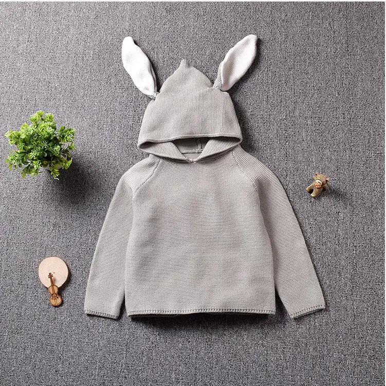 Pulôver de Algodão Camisola de Malha para 1-5y Outono Inverno Novo Bebê Meninos Menina Blusas Coelho Crianças Meninas Camisola 8 Coelho Pulôver de Algodão Crianças Meninas Camisola