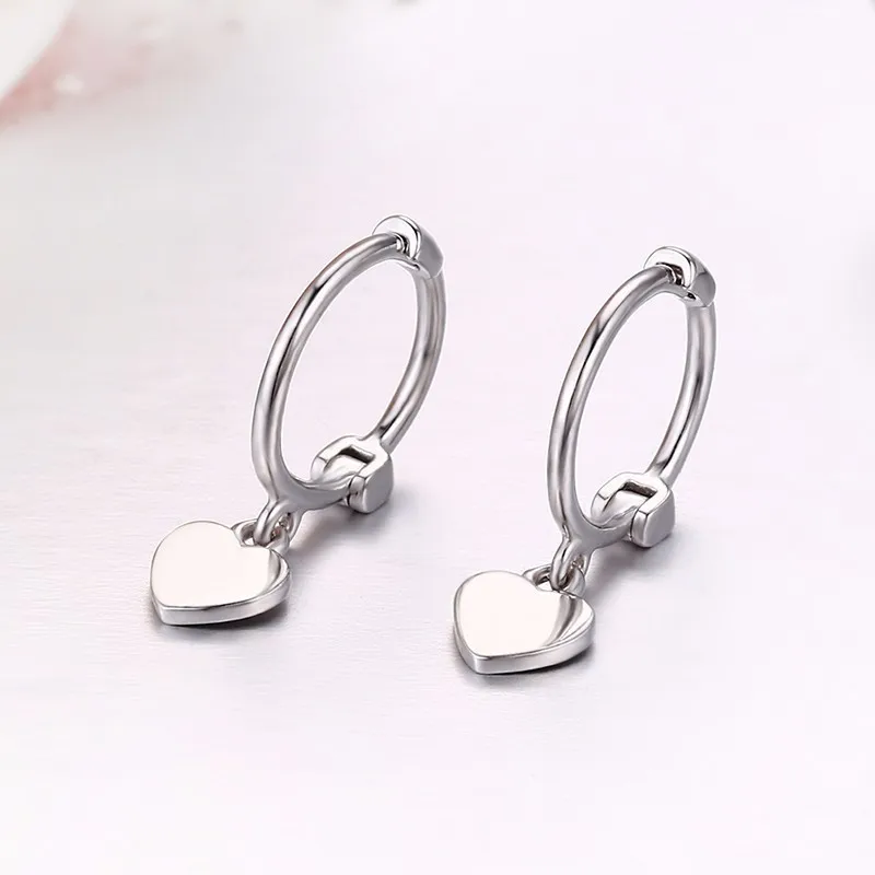 Тонкие милые 925 пробы серебряные серьги в форме сердца с маленькими петлями Huggie Hoops для женщин, ювелирные изделия для девочек Aros Aretes