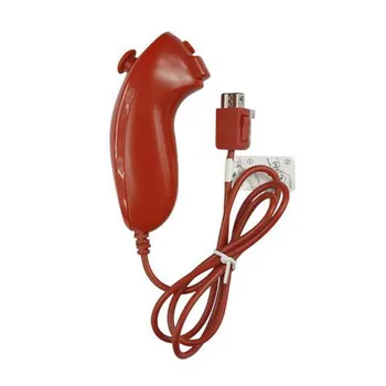 

Red Motion Based Wired Nunchuck Controller for Nintendo Wii Console Video Game