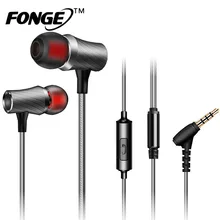 Fonge D03 Stereo Metal Earphones With Microphone In Ear Headset Super Bass Earpods For font b