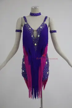 

New style latin dance costumes senior sexy stones tassel latin dance dress for women latin dance dresses S-4XL LD-1040