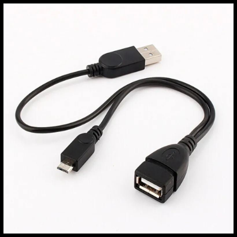 50pcs Micro USB Male To USB Female Host OTG Cable + USB Power Cable Y
