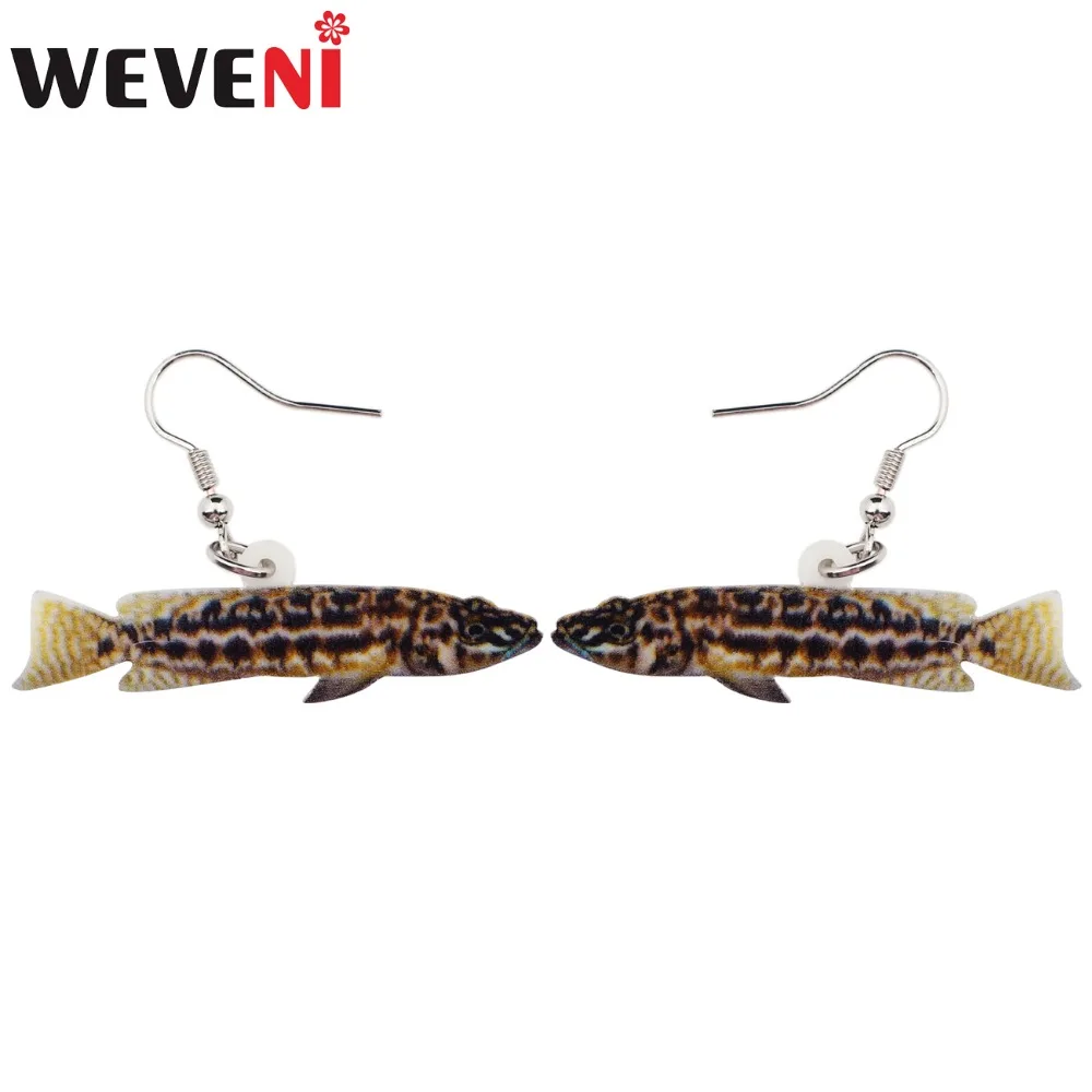 

WEVENI Acrylic Novelty Sea Ocean Fish Earrings Big Long Dangle Drop Fashion Marine Lightwight Jewelry For Women Girls Charms New