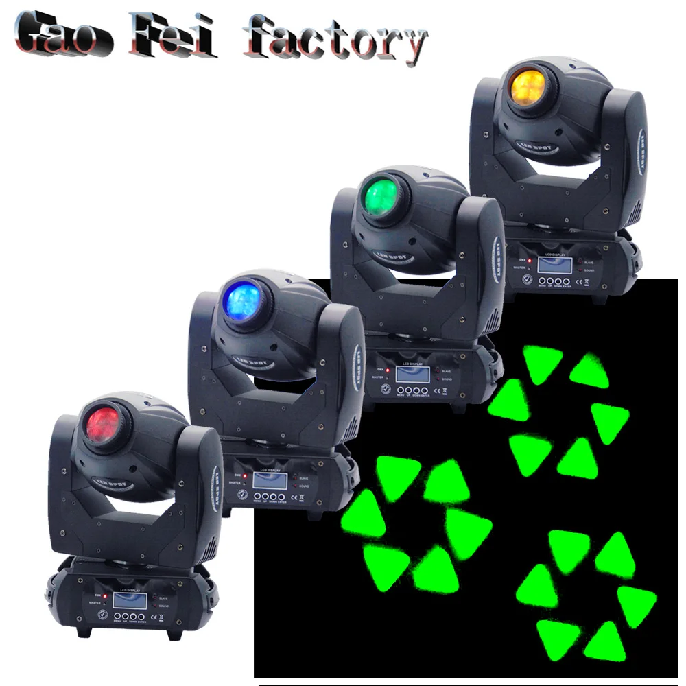 

4pcs/lot Disco Bar 3 prism double wheel small led 3-facet gobo 60w spot mini moving head